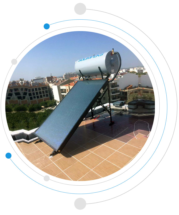termal montaj seti düz çatı güneş enerjisi sistemleri geri deşarj termosifonik solar sistem panel